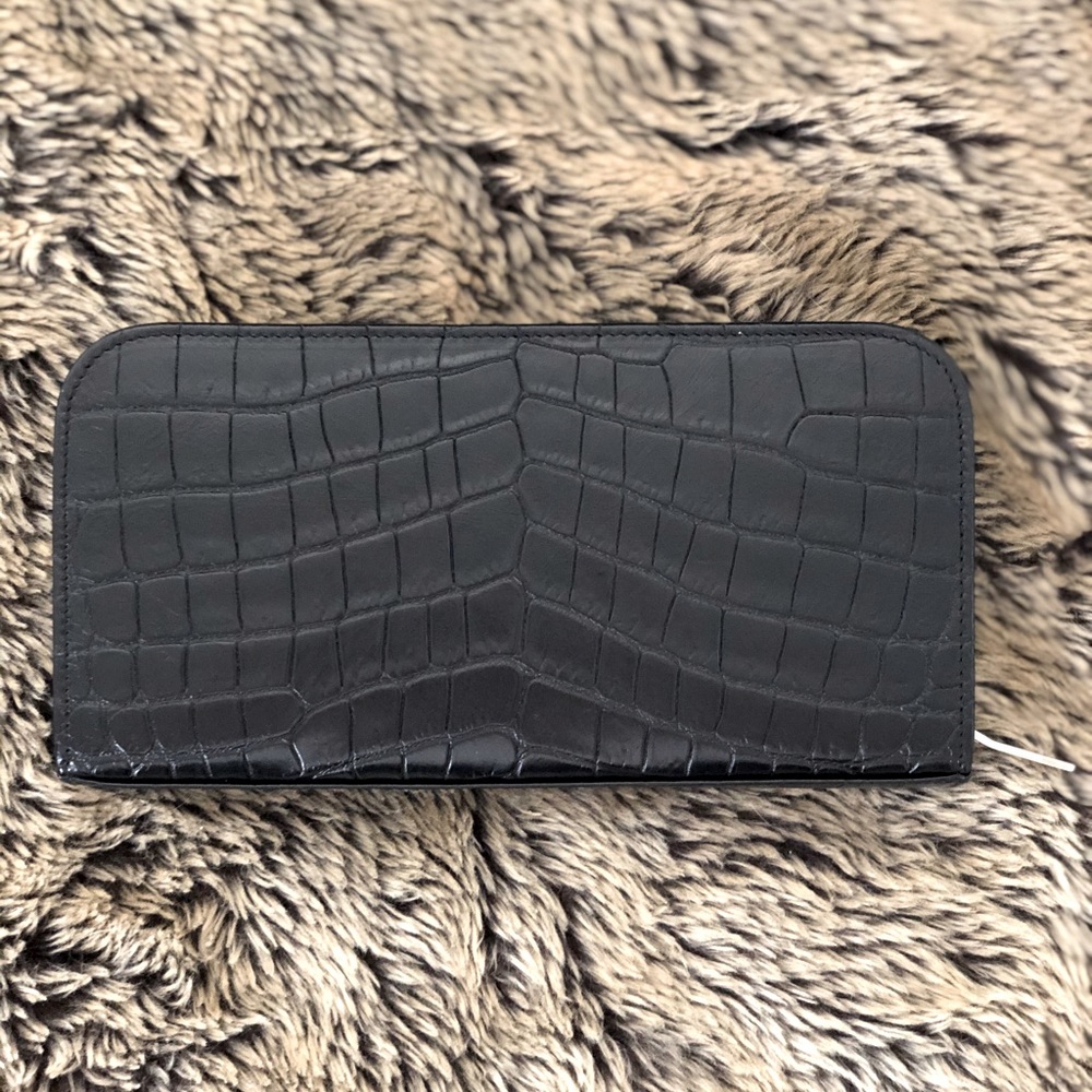 Authentic Saint Laurent Croc Embossed Wallet - Picture 2 of 9